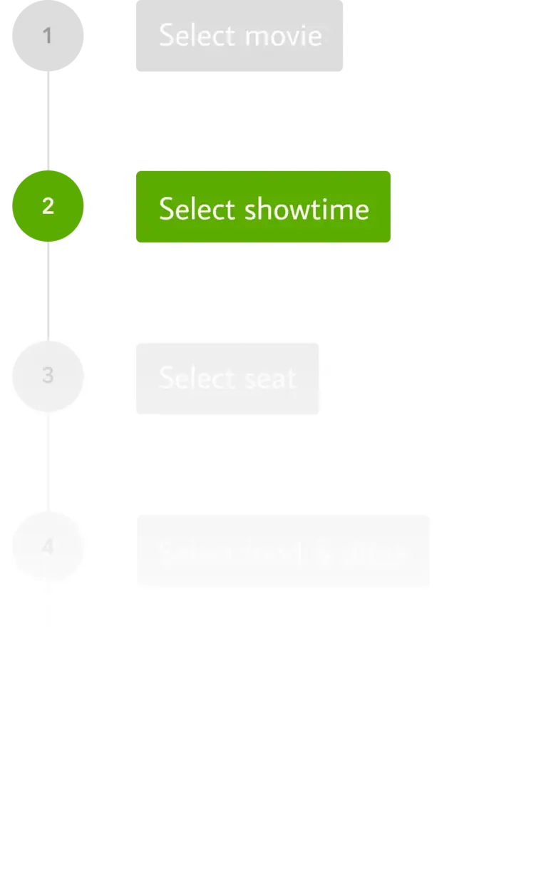 Booking flow showing the seat selection process