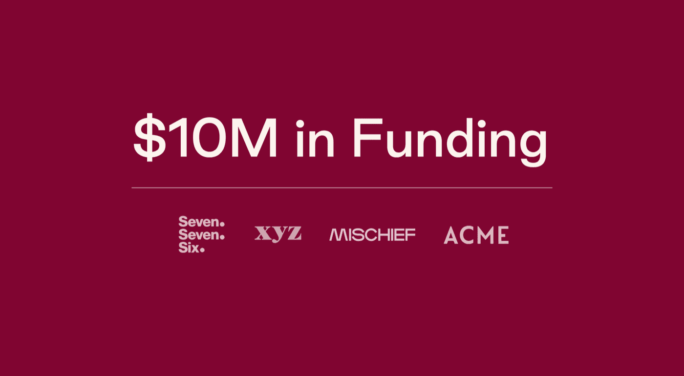 Plot's 10 million dollar funding announcement card with investor logos
